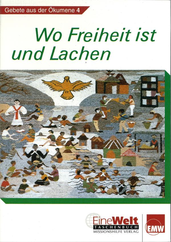 Illustration von vielen Menschen im Freien, große Taube schwebt darüber